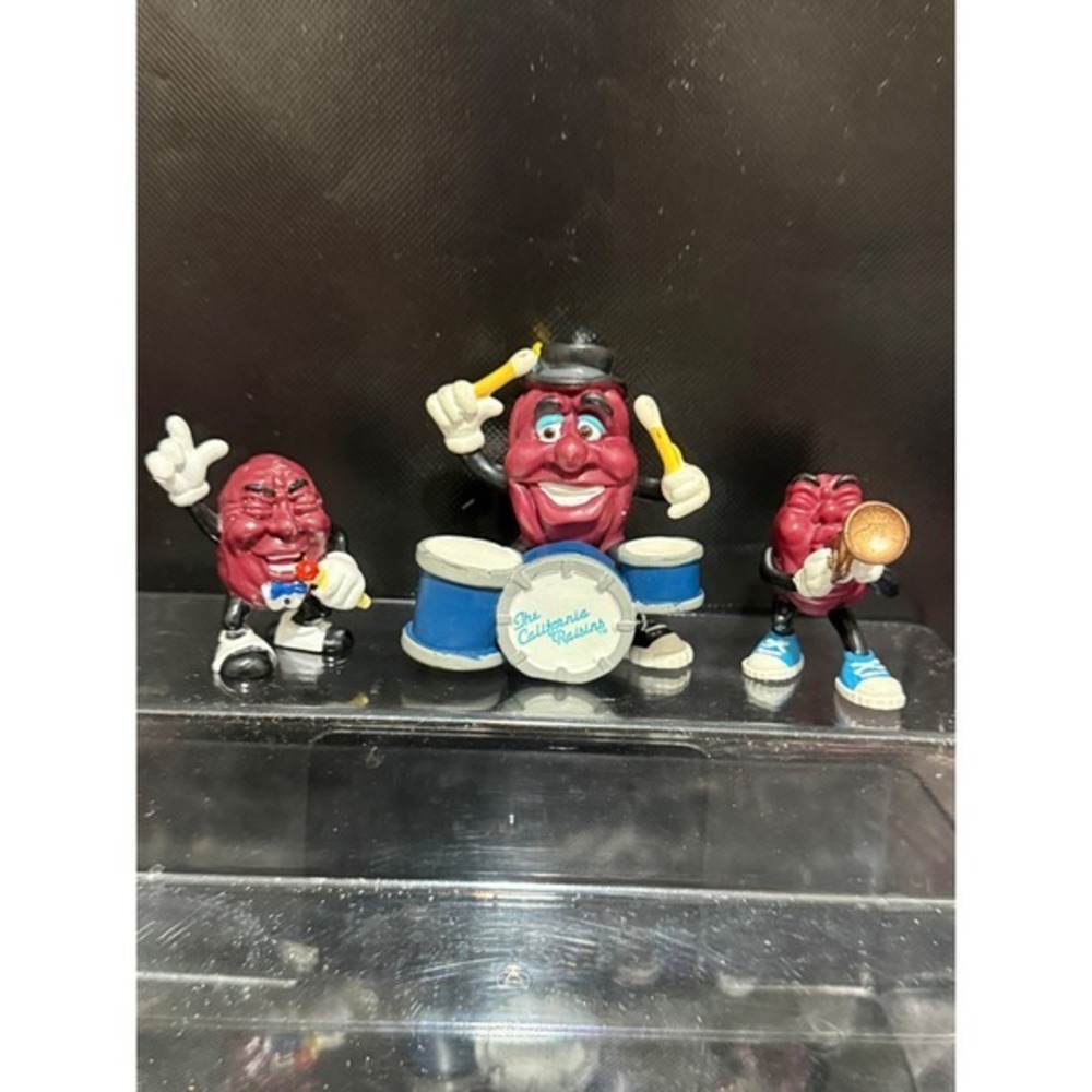 Vintage California Raisins PVC Band Figures Set Drummer Singer Trumpet 1980s Toy